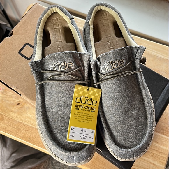 NEW Hey Dude Shoes  Wally Gray Stretch Steppa Size 8 main image 6
